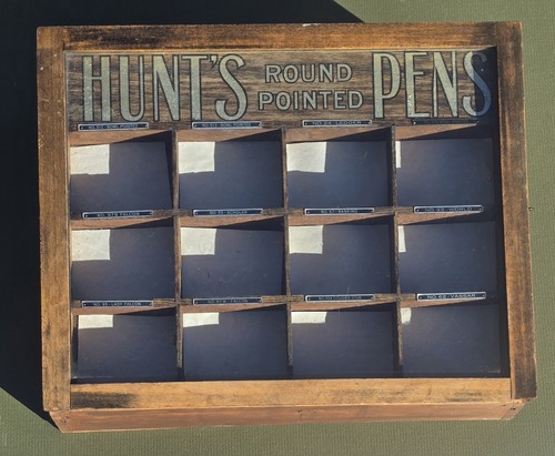 Antique Hunt's Fountain Pen Nibs Display Case