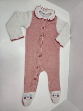 Vintage Carter's Large 18-27lbs striped baby pajamas with collar 80s