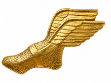 Track Foot W/Wings Chenille Pins Gold varsity letter jacket Team Coach Lapel