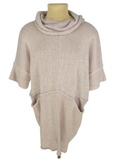 Grizas Womens Light Pink Knit Cotton/Linen 1/2 Sleeve Tunic Size S/M