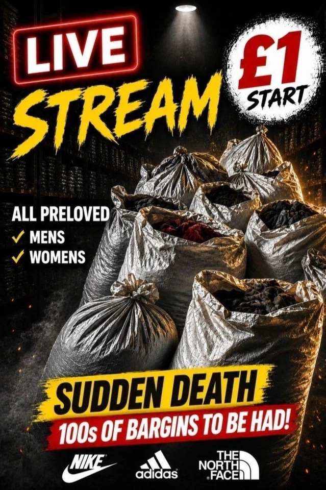 🔥 £1 START - SUDDEN DEATH! NIKE •ADIDAS •NORTH FACE • MIXED CATERGORIES!!!