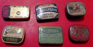 gramophone empty tins x6 set A6
