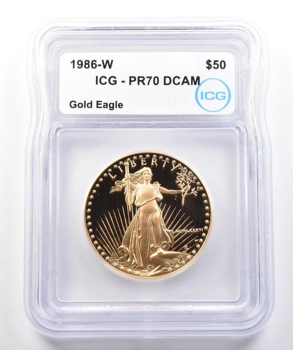 1986-W $50 American Gold Eagle - 1 Oz Gold PR70 DCAM ICG | eBay