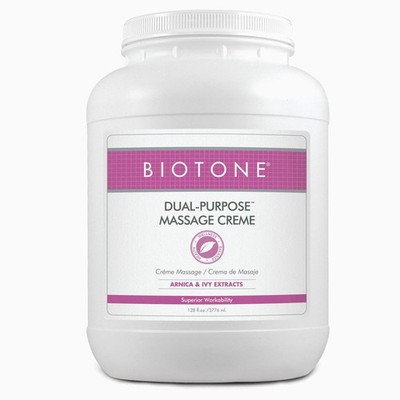 BIOTONE Dual-Purpose Massage Crème with Arnica 128 Fl Oz (Pack of 1), Dpc1g