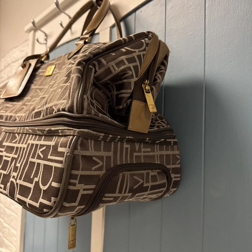 Vintage Diane Von Furstenberg DVF Classic Logo Travel Overnight Bag Brown - Image 2 of 4