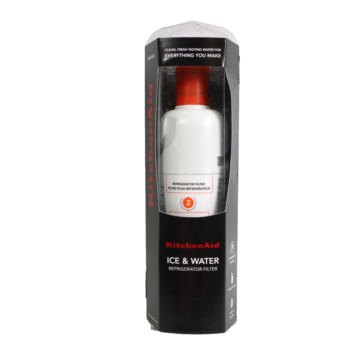 Filtro Acqua Per Frigorifero KitchenAid 2-KAD2RXD1 – Certificato NSF, Riduce Piombo E Contaminanti, Confezione Singola