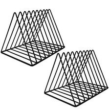 EASEPRES 9 Slot Magazine Rack Book Record Holder, Desktop Iron Storage Rack B...