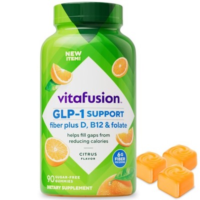 Vitafusion GLP-1 Support Fiber Plus Vitamins D, B12 and 90 Count (Pack of 1)