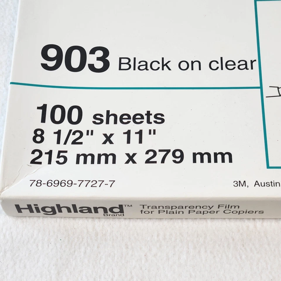 Highland ® 903 Transparency Film For Plain Paper Copiers 8.5x11" Open Box - Image 3 of 4