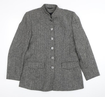 Cashmere by James Meade Damen grau Wolle Tweed Blazer Gr. 12