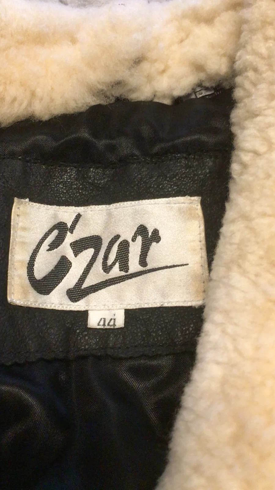  vintage c'zar shawl shearling collar bomber jacket