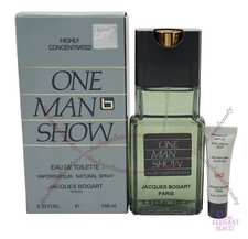 One Man Show By Jacques Bogart 3.3oz Edt Spray +0.1 Oz Aftershave Balm Free NIB