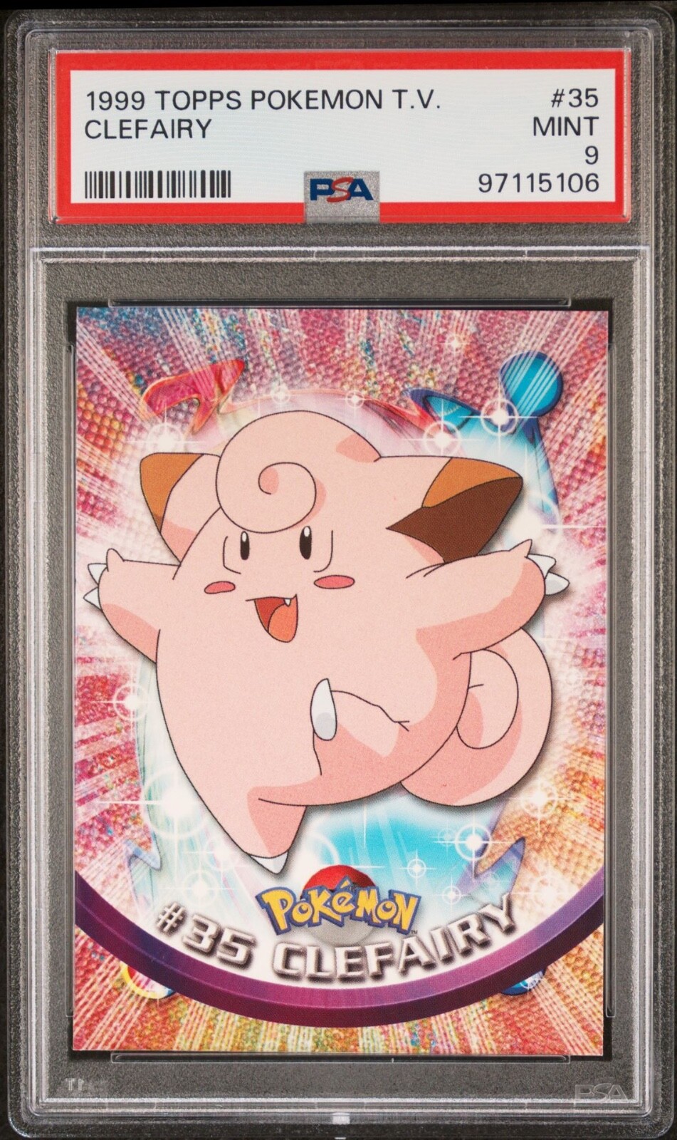 CLEFAIRY #35 Topps Pokemon Series 1 Green Logo 1999 - PSA 9 MINT