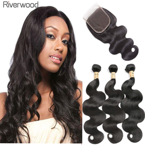 Malaysian Body Wave Hair Bundles With Lace Closure Unprocessed