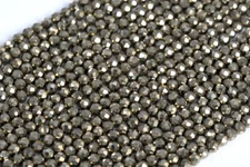 2MM Natural Copper Pyrite Beads Grade AAA Faceted Round Loose Beads 15"