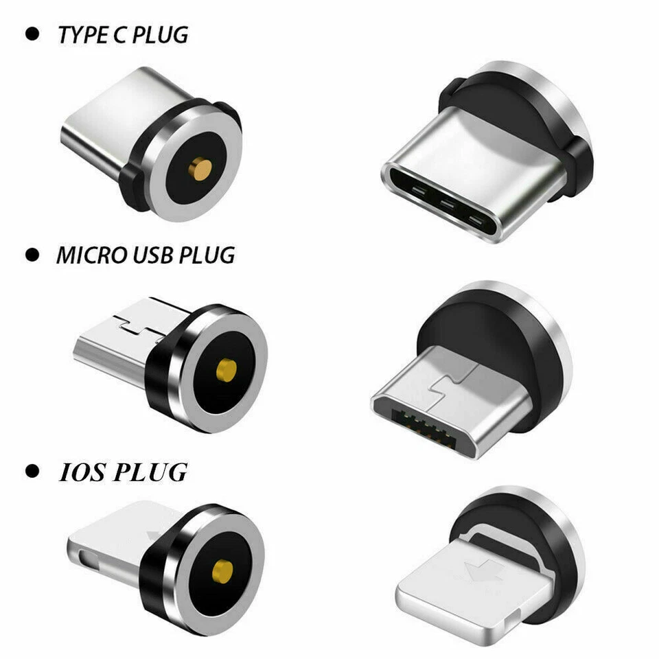 3-in-1 Multi USB Fast Charging Cable Heavy Duty Magnetic Cables Micro Type-C iOS - Image 4 of 4