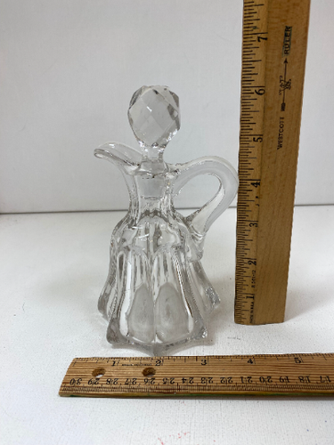 Vintage 6" Prism-Top Glass Cruet - Picture 3 of 9