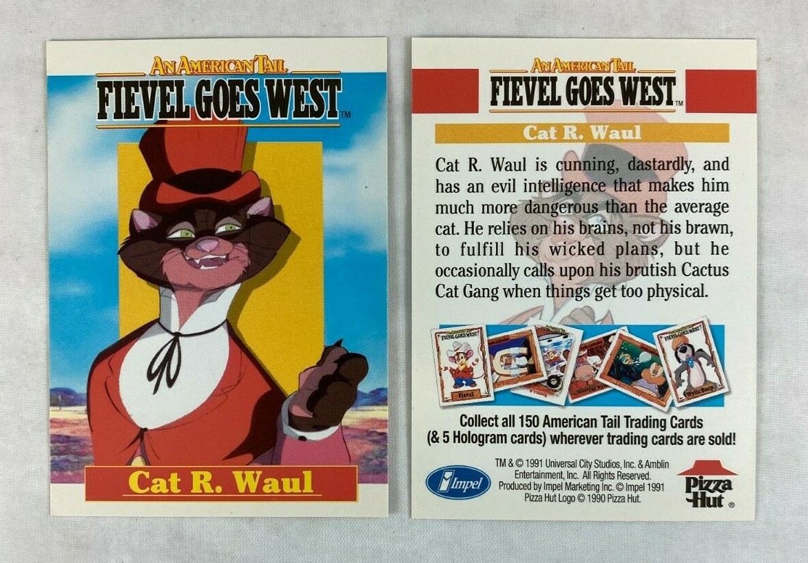CHEAP PROMO CARD AN AMERICAN TAIL FIEVEL GOES WEST Impel PIZZA HUT Cat