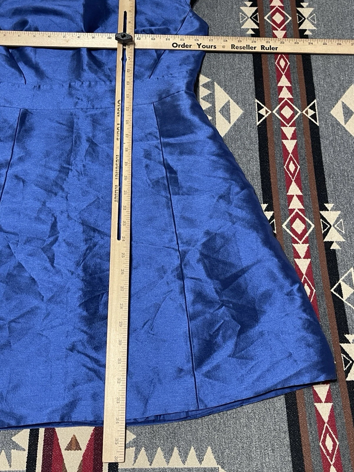 Mini abito da cocktail Kate Spade taglia 6 blu giacinto senza schiena T9