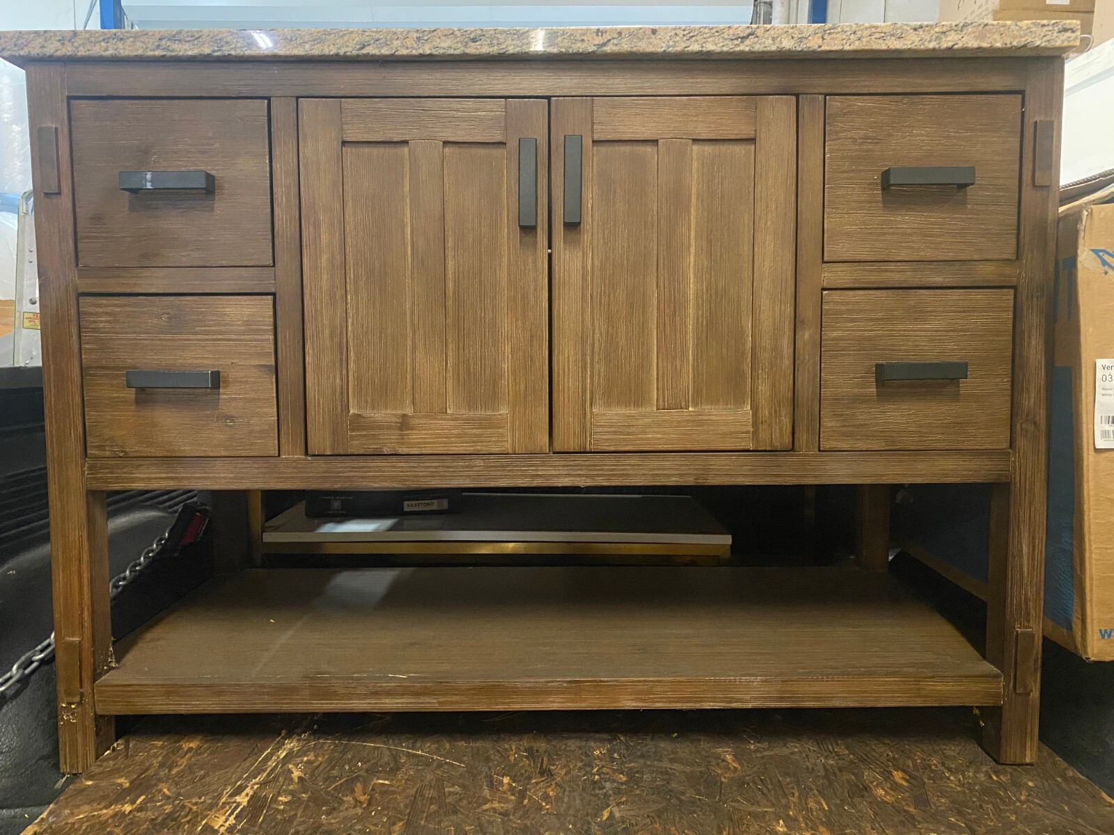 48" Harvey Rustic Modern Farmhouse Bathroom Sink Vanity Brown Spruce eBay