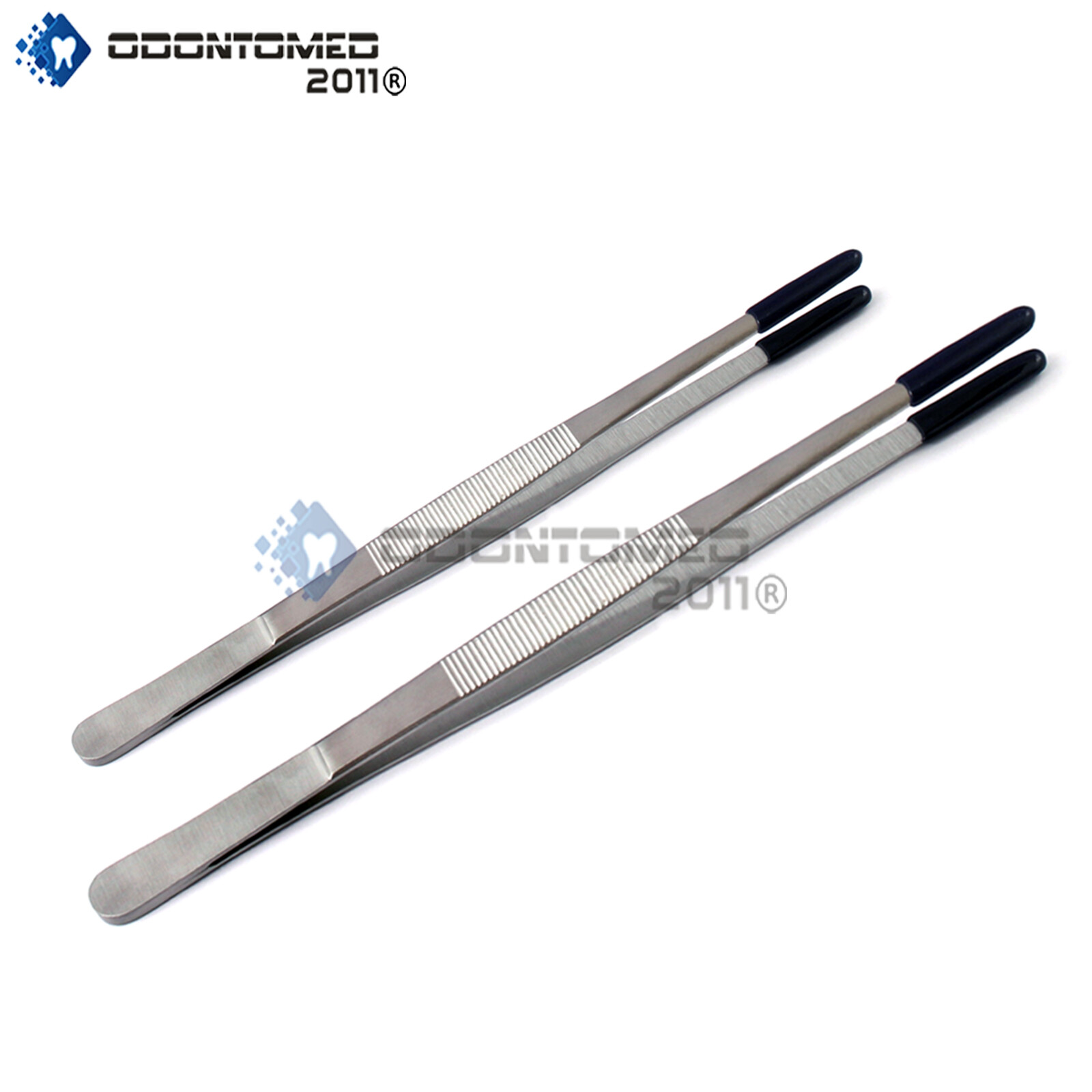 8-inch and 12-inch Steel Tweezers with Soft Rubber Tips for Jewelers and Steam Cleaning-image