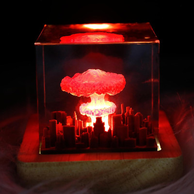 Mushroom Cloud Nuclear Blast Lamp Ornament, Atomic Bomb Model Atmospheric Lamp, 