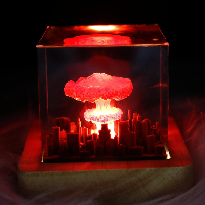 #ad Mushroom Cloud Nuclear Blast Lamp Ornament Atomic Bomb Model Atmospheric Lamp $32.89