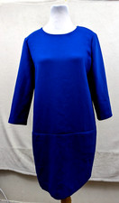 Ann Taylor sz 6P Dress Shift above knee blue 3/4 sleeves 0140