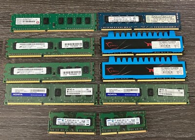 Mixed Lot 28 GB Total DDR3 Computer RAM Memory Desktop Laptop Adata Gskill Hynix