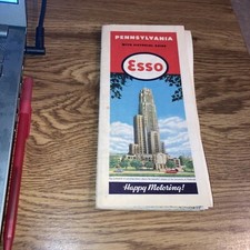 1946 ESSO Pennsylvania Map with Pictorial Guide - Happy Motoring !