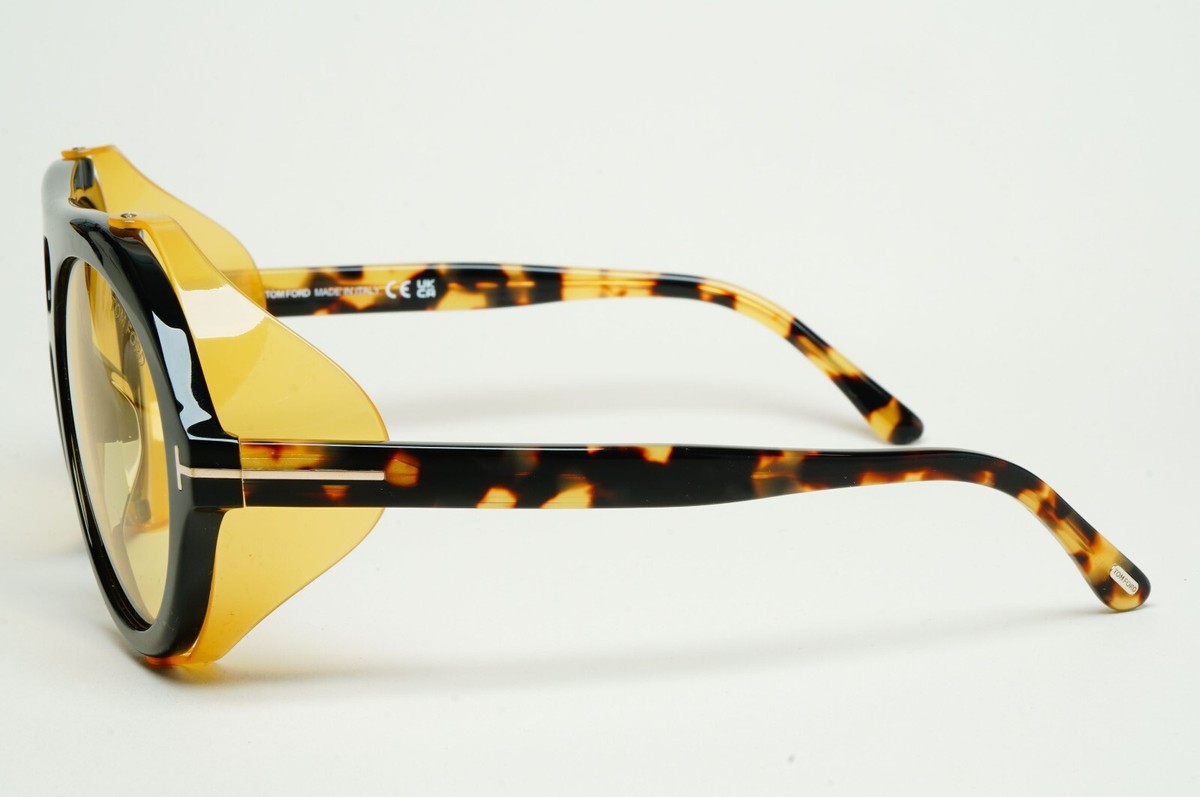 Tom Ford Sunglasses Neughman Black Brown Yellow Side Shields  display picture 1