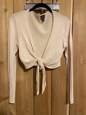 Cejon beige long Sleeve Coverup Size M/L NWOT