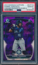 PSA 10 GABRIEL GONZALEZ 2023 Bowman Chrome SAPPHIRE PURPLE REFRACTOR/25 GEM MINT