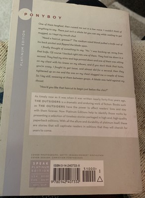 The Outsiders Book Cover Platinum Edition