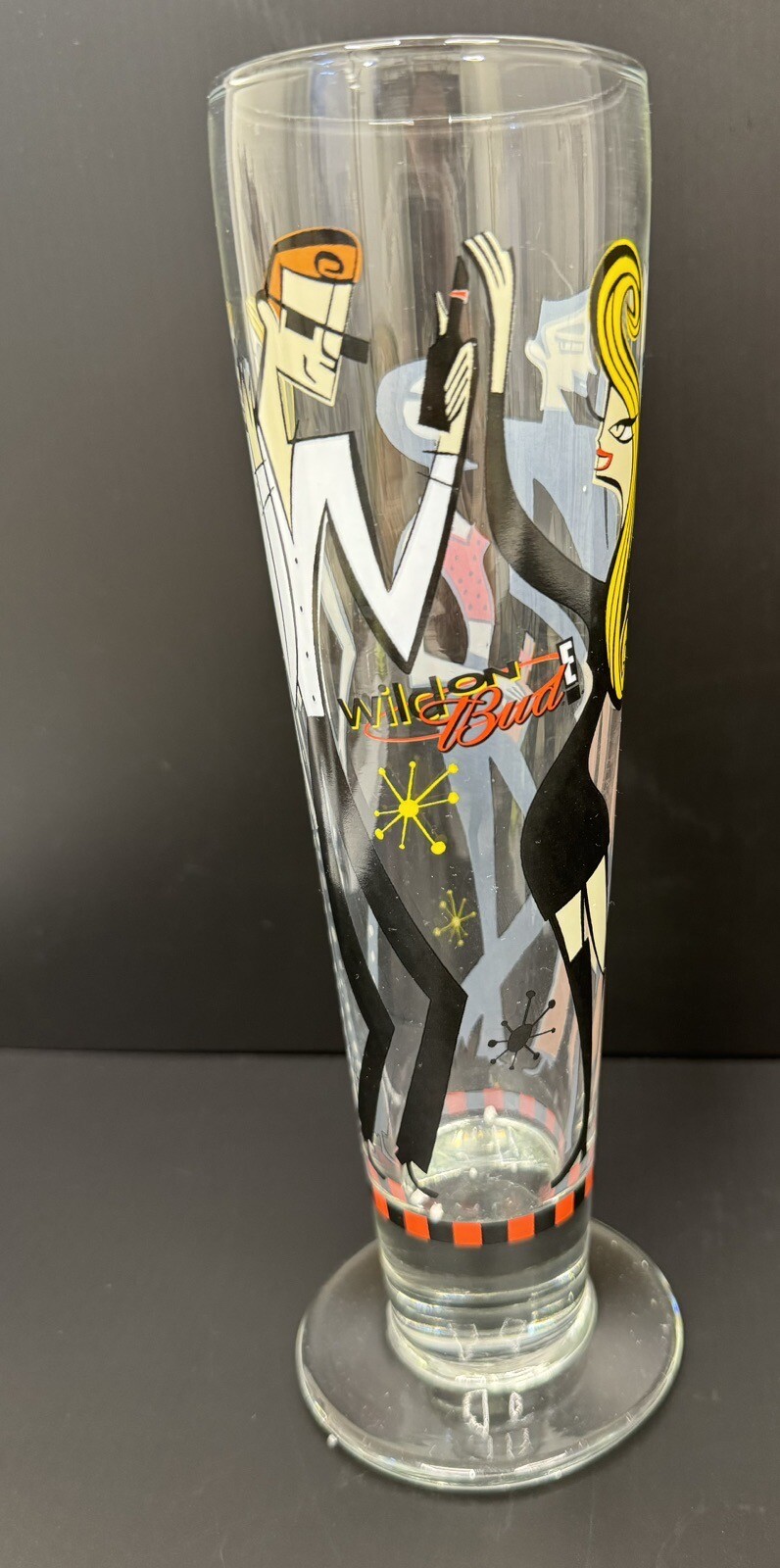Vintage 90's Budweiser Bud Pilsner Beer Glass E! Wild on Bud Barware 9.4