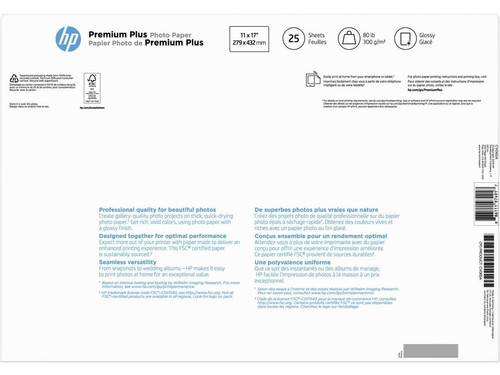 HP Premium Plus Photo Paper 75 lbs. Glossy 11 x 17 25 Sheets/Pack CV065A - Photo 12/12