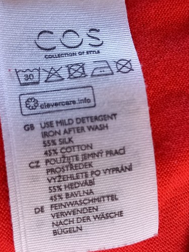 COS Women's Polo M Medium Orange Fine Knit Top Shirt SS Silk with Cotton Preppy - Picture 8 of 8