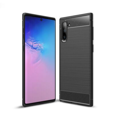 Handyhülle Schutz Case für Samsung Galaxy Note 10 Cover Bumper Carbon Etui Grau