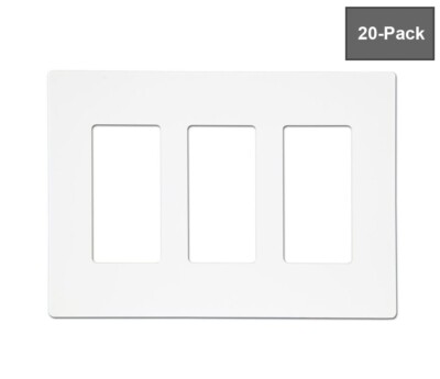 Paladin   Screwless Decorator / GFCI Wall Plate   3 Gang White (20 Pack)