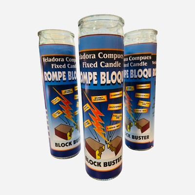 3x Set, ROMPE BLOQUE Veladora, Block Buster Candle, remove obstacles