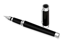 Montegrappa Parola Black with Steel trim Fountain pen Medium nib MIB