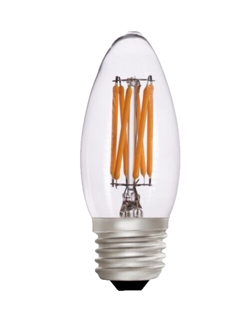 Zico LED Filament Lamp, E27, 6W, 2700K, C35 Candle, Clear, Dimmable