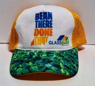 BEAN THERE DONE THAT GLASS BARN ADJUSTABLE SNAPBACK MESH TRUCKER CAP/HAT