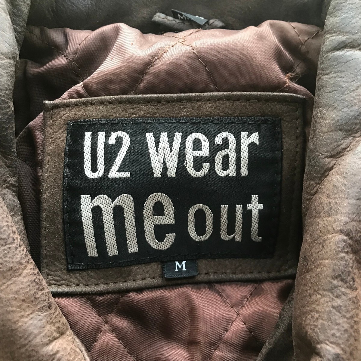 Vintage U2 Wear Me Out M Leather Bomber Jacket Full Zip Vintage U2 Wear Me Out M Leather Bomber Jacket Full Zip