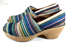 Softspots 6M Women’s Striped Fabric-covered Clogs with Pillowtop Technology