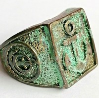 ANCIENT POST MEDIEVAL VINTAGE SILVERED SEAL RING 