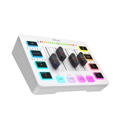 FIFINE Gaming Audio Mixer,Streaming 4-Channel RGB Mixer With XLR Microphone - Picture 8 of 8