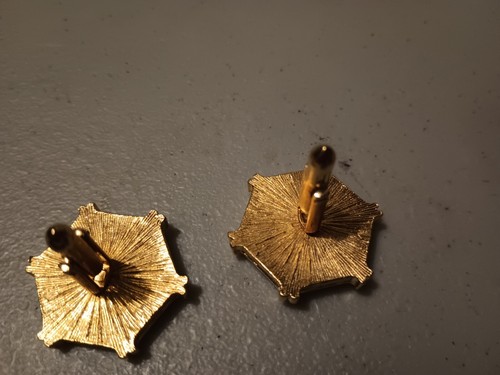 2 PAIRS Vintage Cufflinks Incolay Stone Faux Cameo Cuff Links Greek Mytho - Picture 7 of 11