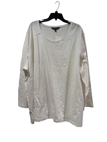 Ulla Popken Tunic Top Womens Plus Sz 28/30 White T Shirt Tunic Long Sleeve New - Picture 2 of 12