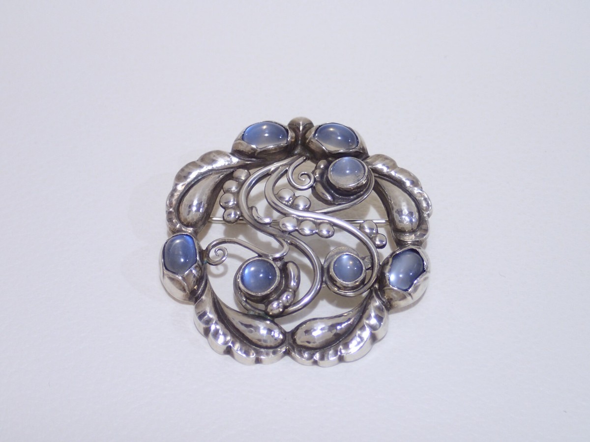 GEORG JENSEN 159 ムーンストーン シルバーブローチ 【公式通販】